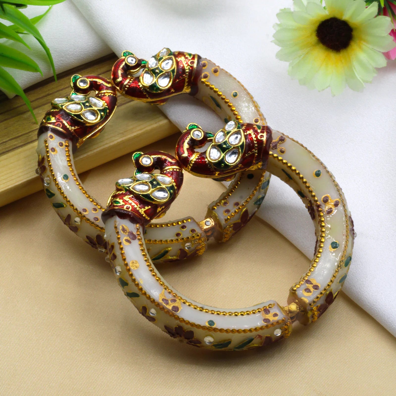 Antique Gold Finish Bangles