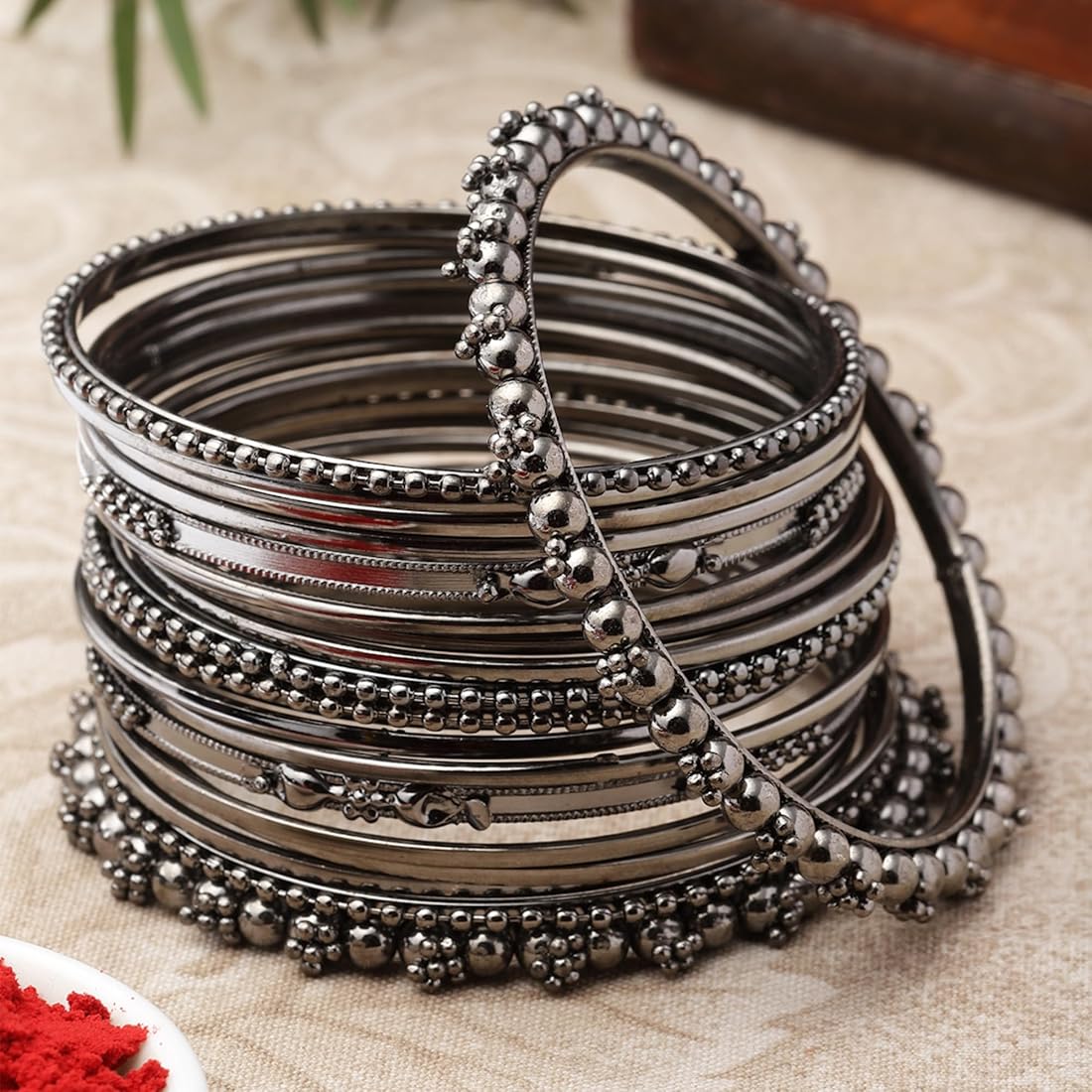 Oxidized Silver Bangles